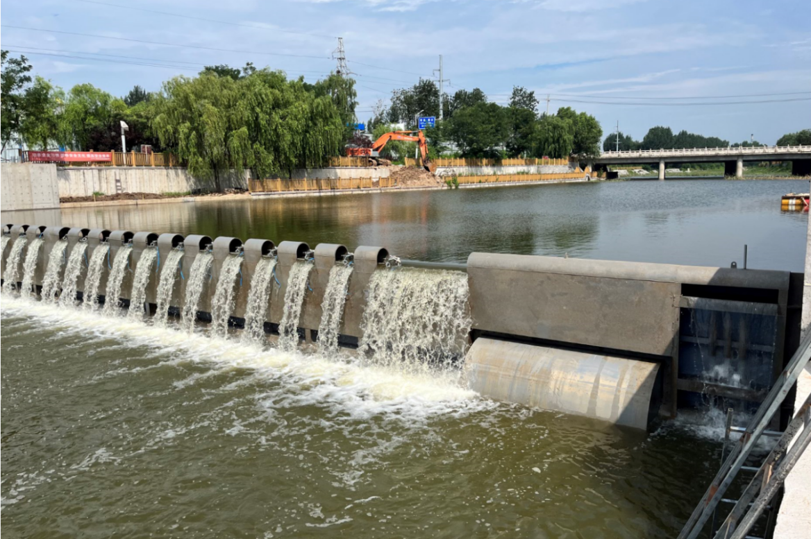 山东水设“十大闸门工程”|莱阳市白龙河治理一期工程底轴驱动式钢坝闸门